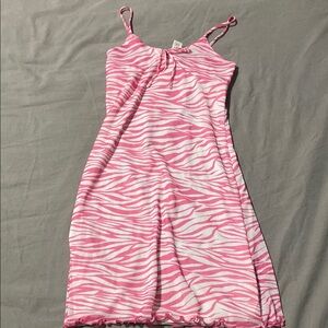 Pink and White Zebra Print Dress